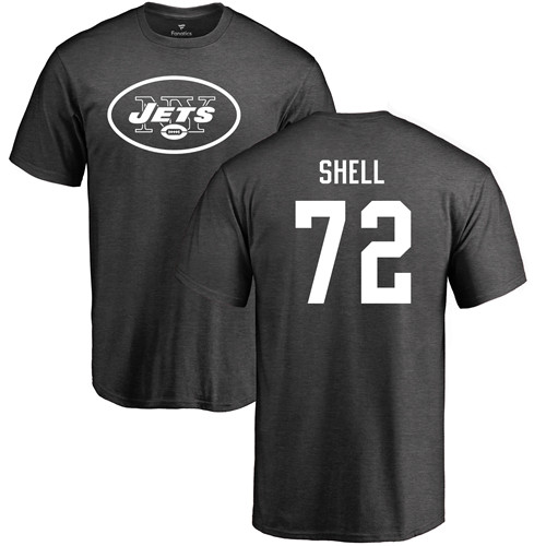 New York Jets Men Ash Brandon Shell One Color NFL Football #72 T Shirt->new york jets->NFL Jersey